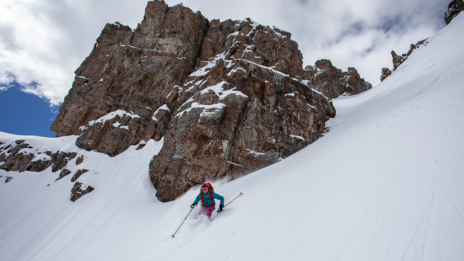Christy Mahon backcountry skiing in Colorado